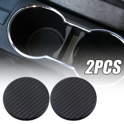 $6.56 • Buy 2Pcs/set Carbon Fiber Car Interior Cup Holder Mat Pad Drink Coaster Accessories