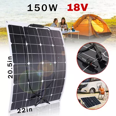 Flexible Solar Panel 150 Watt 12 Volt Monocrystalline Camping Car Home RV Boat • $51.99