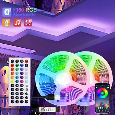 LED Strip Lights 5-40M 5050 RGB Colour Changing Tape For Office Kitchen Bedroom • £13.38