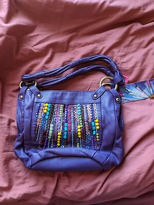 Matthew Williamson Beaded Purple Sherbert Leather Grab Bag BNWT  • £25