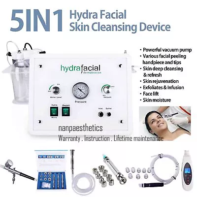 5 In 1 Facial Deep Cleansing Hydro Water Dermabrasion Hydra Spa Facial Machine • $620