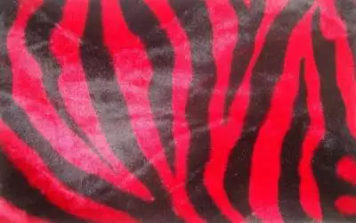 Zebra Large Red And Black Velboa Upholstery Fabric Per Yard 60” Wide • $16.99