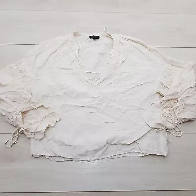 £7.99 • Buy TOPSHOP Oversized Peasant Blouse Top Size 10 Ivory Long Sleeve Casual