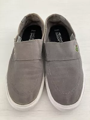 LACOSTE Sport Ortholite  Grey Canvas Slip On Flats -size 7 ( 39.5 ) • $16