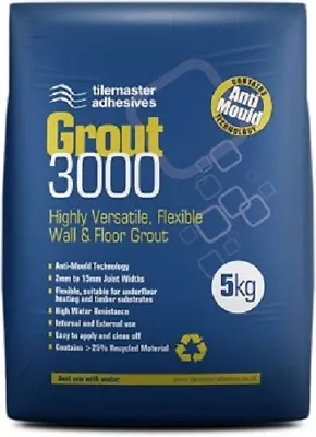 £14.99 • Buy Tilemaster Grout 3000 Flexible Wall & Floor Tile Grout 5kg - 