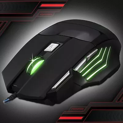 🔥Gaming Mouse Class 5500dpi LED Optical USB Wired 7 Button Colour Changing N/O • £7.95