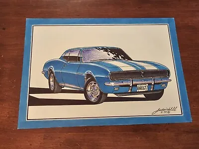 1967 Chevy Camaro RS ORIGINAL ARTWORK Drawing Muscle Car Art Frederick Hot Rod • $99.99