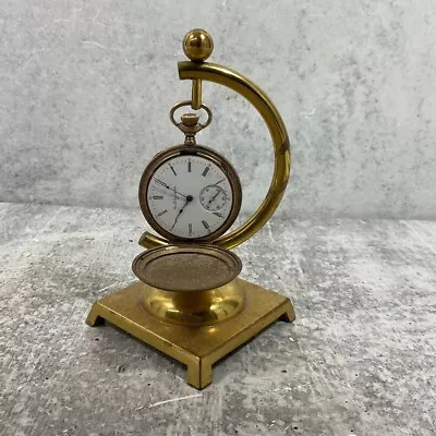 Vintage Elgin Pocket Watch + Stand Gold Tone • $150