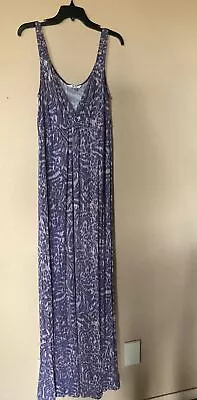 Cabi Maxi Long Dress Style 852  XL Purple Pink Multicolor Beach Vacation Party • $25