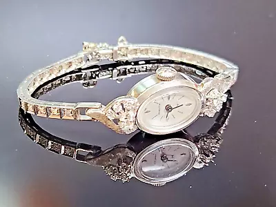 Running VINTAGE 1960s Hamilton Cal. 780 14kw Gold Diamond Ladies Cocktail Watch • $899