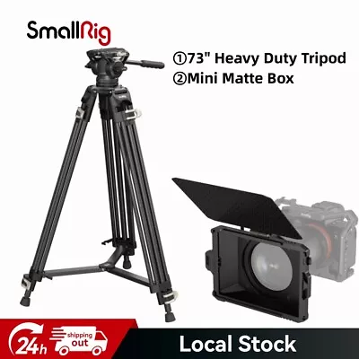 SmallRig 73  Heavy-Duty Camera Tripod W/Manfrotto QR Plate + Mini Matte Box Lite • £185.31