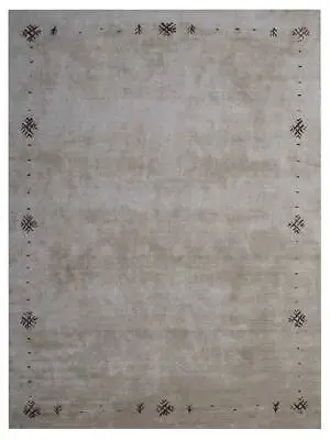 $240.29 • Buy Hand Knotted Gabbeh Silk Mix Area Rugs Contemporary Beige BBH BBLSM516