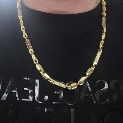 £1500 • Buy 14 Karat Gold Chain Greek Pattern Fancy Link 26 Inch Length 8mm Wide 33.4 Grams 