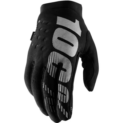 100% Percent Mx Brisker Cold Weather Black Motocross Dirt Bike Gloves • $49.95