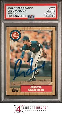 1987 Topps Traded Tiffany #70t Greg Maddux Rc Psa 9 Dna Auto 10 • $279.90