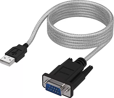 USB To RS-232 DB9 Serial 9 Pin Adapter (Prolific PL2303) SBT-USC6K 6ft Inc CD • £6.19