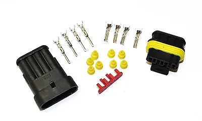 Superseal Amp Tyco Waterproof Electrical Connector Kit 1 2 3 4 5 6 Way Pin Plug • £1.82