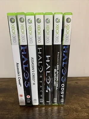 Microsoft Xbox 360 Games Bundle Halo Reach ODST 3 4 Assassins Creed Splinter Cel • £12