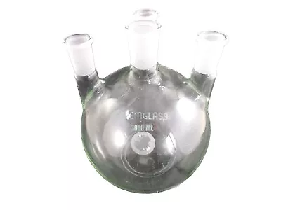 CHEMGLASS 3000mL 4-Neck Heavy Wall Round Bottom Flask 29/42CN 24/40SN CG-1530-10 • $219.99