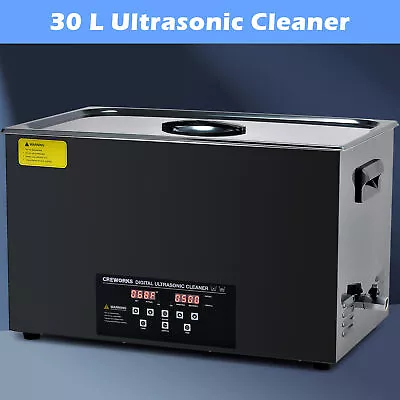 CREWORKS 30L Digital Ultrasonic Cleaner With Degas & Gentle Mode 1200W Heater • $389.99