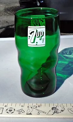 Vintage  7up Soda Green Glasses Soda Advertising • $5