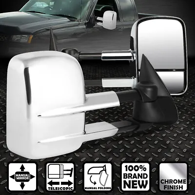 For 99-07 Silverado Sierra Escalade Manual Adjustment Tow Towing Mirrors Chrome • $81.88