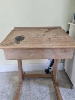 £5 • Buy Vintage Authentic Old Wooden School Desk