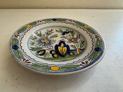 Antique 18th / 19th Century Delft Ceramic Polychrome Plate W/ Floral Design • $275