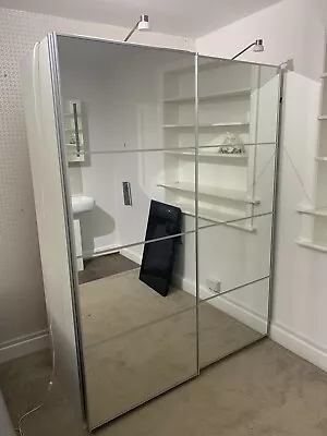 £100 • Buy IKEA PAX/AULI Wardrobe Glass Sliding Doors 150cm Wide  RRP £455