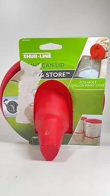 1 Gallon PAINT CAN LID W/ Store & Pour Spout RED Silicone Sure SHUR-LINE 2000576 • $12