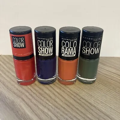 Maybelline Colorama Nail Polish X4. Moss Violet Vogue Traffic Stop Punky. • £9.99