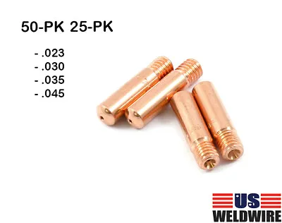 MIG Welding Gun Contact Tip 50-PK For Tweco Mini Lincoln 100L .023 .030 .035 045 • $16.99