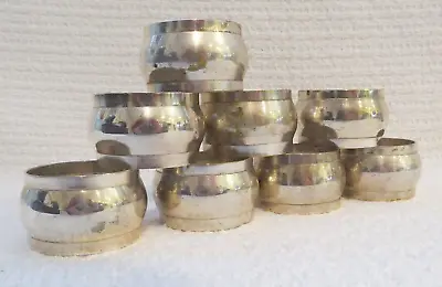 Set Of Eight (8) Vintage Silverplate Silver Plate Napkin Rings Round Classic • $30