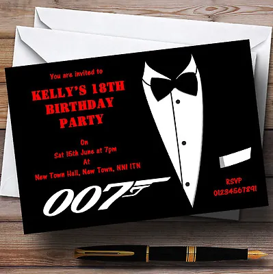 James Bond Theme Personalised Party Invitations • £9.99