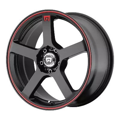 1 New 16X7 40 5X112/5X114.3 Motegi MR116 FS5 Matte Blk Red Racing Strp Wheel/Rim • $142.75