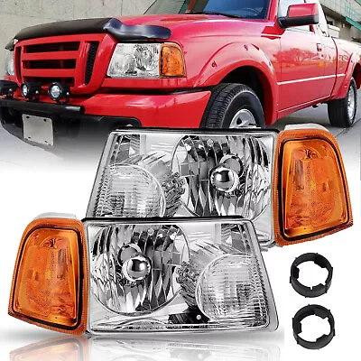 Fits 2001-2011 Ford Ranger Chrome Clear Headlight+Corner Turn Signal Light LH RH • $65.99