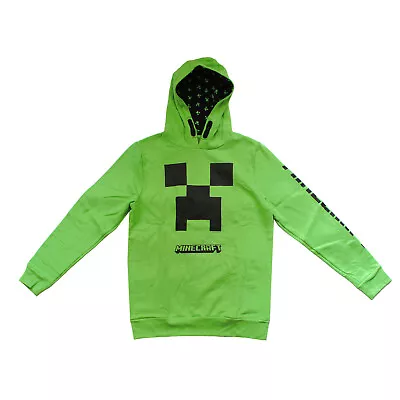 Kids Boys Minecraft Green Creeper Hooded Top Age 7-16 Years • £9.99