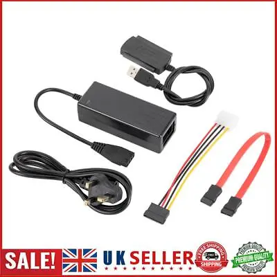 USB 2.0 To SATA PATA IDE Hard Drive Adapter Cable Kit With UK Power Adapter GB • £11.49