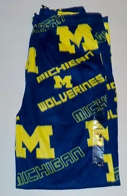 Michigan Wolverines Mens Sleep Lounge Pajamas Microfleece Pants M L Xl 2x Blue • $29.99