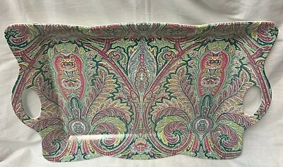 Vintage Italian Italy Melamine Paisley Large Serving Tray W/Handles • $19.95