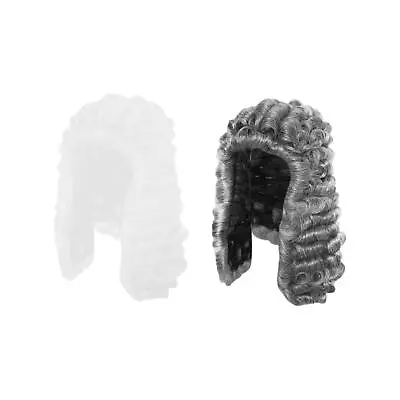 Judge Colonial Wig 55cm~61cm Lawyer Cosplay Wig Man Costume • £12.16