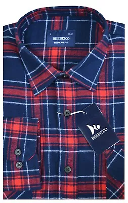 Plaid Flannel Shirt Lumberjack Yarn Dyed Check Brushed 100% Cotton By Beebizco • £16.99