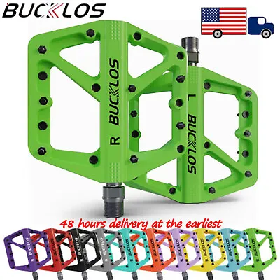 Mtb Bike Platform Pedals Sealed Bearing Nylon Bicycle Road Cycling Wide Pedals • $24.72