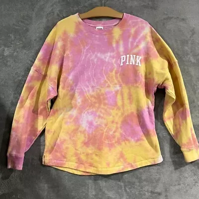 Victoria's Secret PINK Tie Dye Oversized Crew Sweatshirt Logo Oversized Sz M • $24