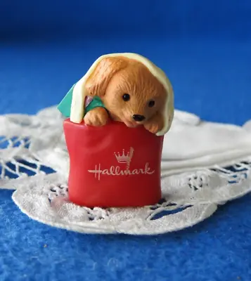 Hallmark Merry Miniature 1994 Happy Collecting Puppy In Tote Bag With Blanket • $4.50