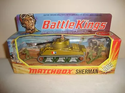 MATCHBOX BATTLE KINGS K-101 SHERMAN TANK - NR MINT In Original BOX • £55