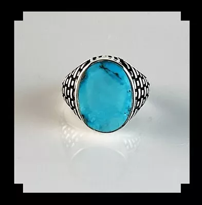 Sterling And Blue Ridge Turquoise Men's Ring Size    10 1/2 • $189