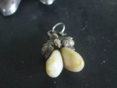 Vintage  /Double Elk's Tooth Charm / Pendant 800. Very Rare. Silver  Grandl • $15