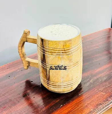 Handmade Beer Mug Made Of Wood Tankard Wooden Stein Beer Tankard Stein Crafted • $121.55