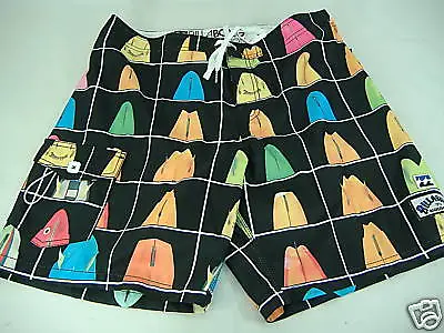 New Mens 33 Billabong Surf Swim Board Shorts Donavon Black Surfboards MSRP $55 • $22.95